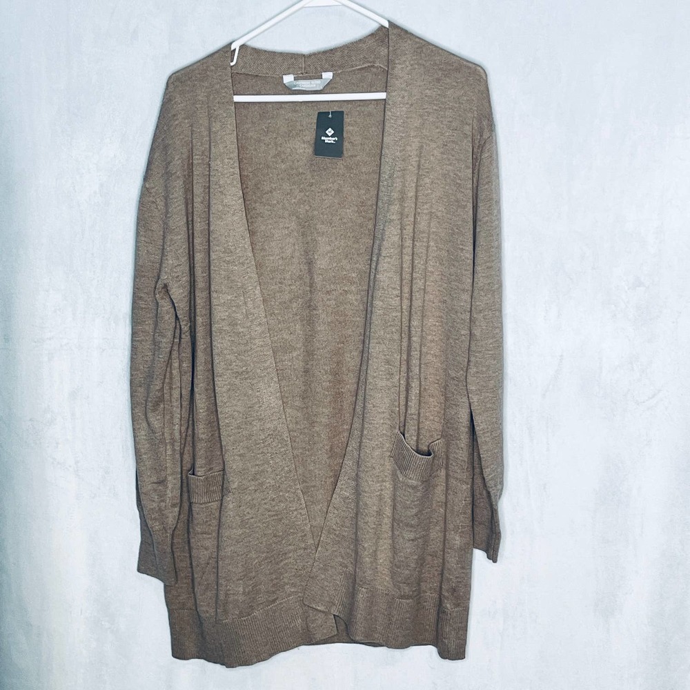 Luxury Cashmere Blend Brown Cardigan Pockets Soft New S